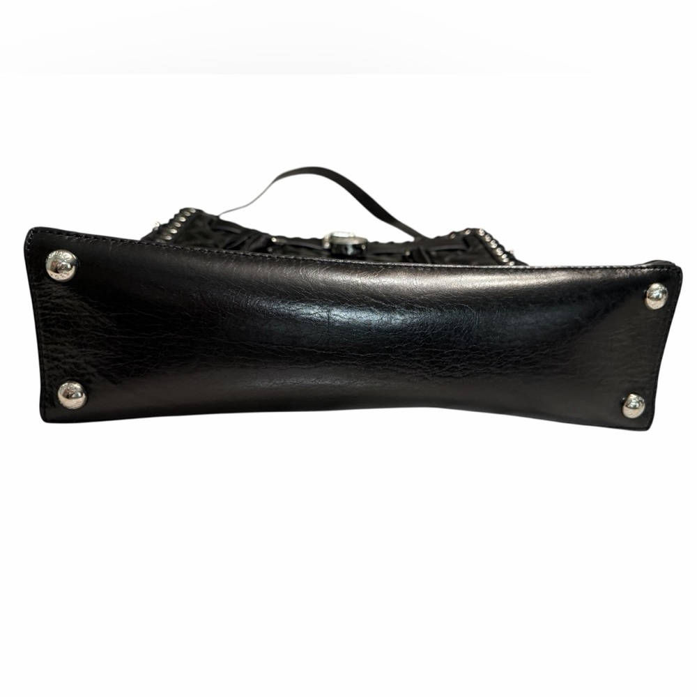 Michael Kors Black Quilted Leather Satchel Shoulder Bag Purse - Picture 4 of 7